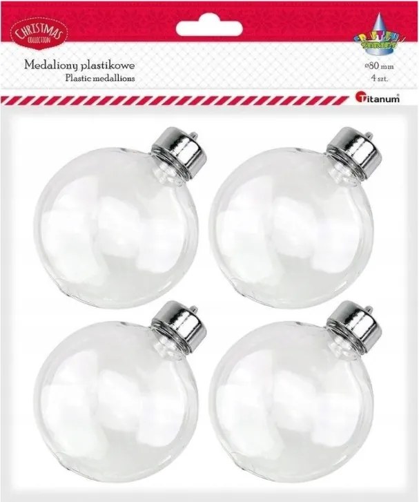 Karácsonyi Dekoráció műanyag medál 4 db-os dísz szett