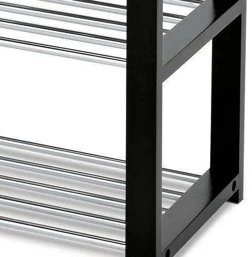 Cipőtartó állvány 4 szintes, fekete, 80 x 30 x 73cm, 4 emelet