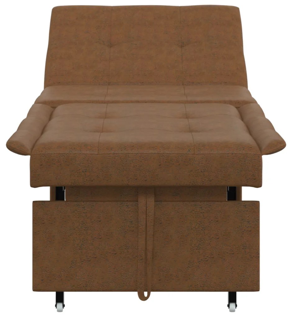 Kanapéágy Barna 67 x 194 x 38 cm Műbőr velúr