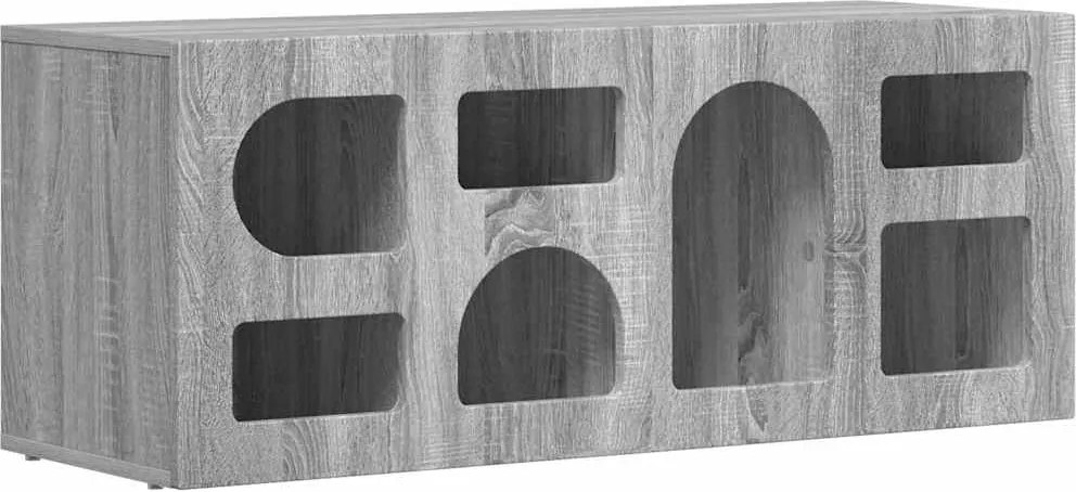 vidaXL TV szekrény Szürke Sonoma 100 x 35 x 40 cm Faanyag
