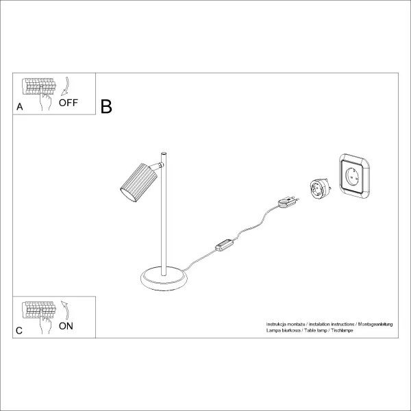 Sollux SL.1605 - Asztali lámpa KARBON 1xGU10/10W/230V krémes