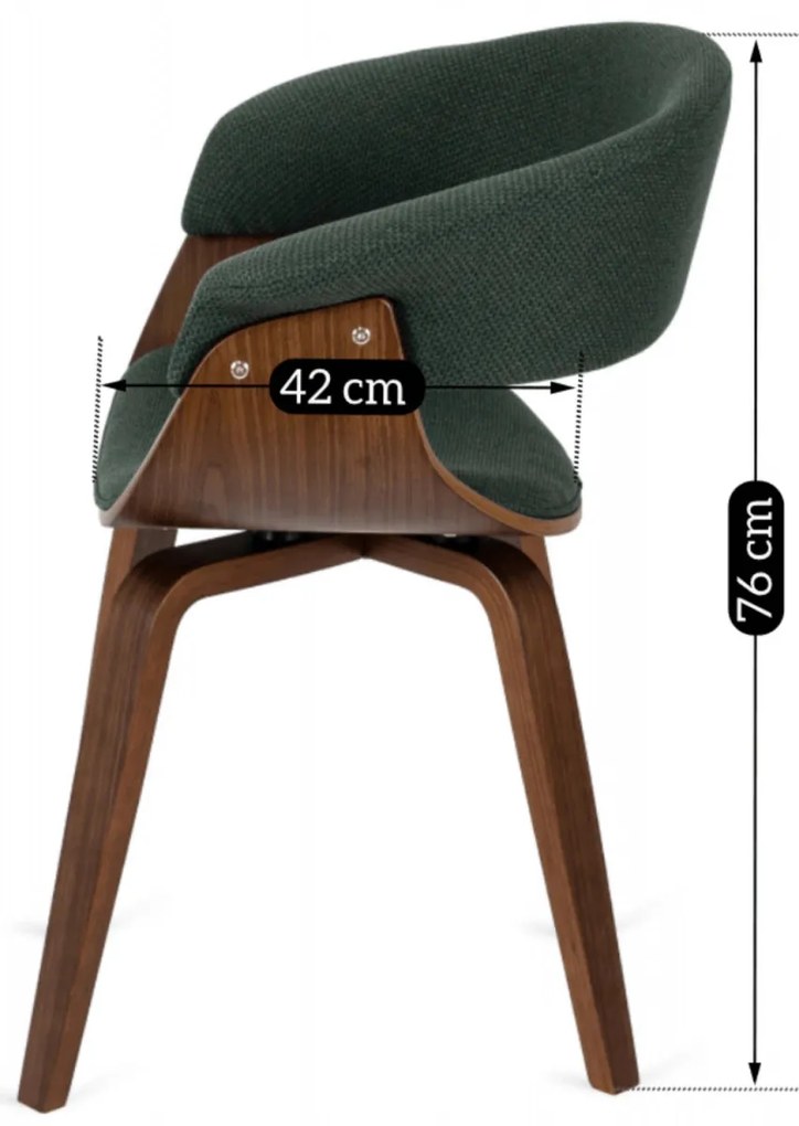 Elegáns Étkezőszék Zöld/Dió Színben. GARY 2