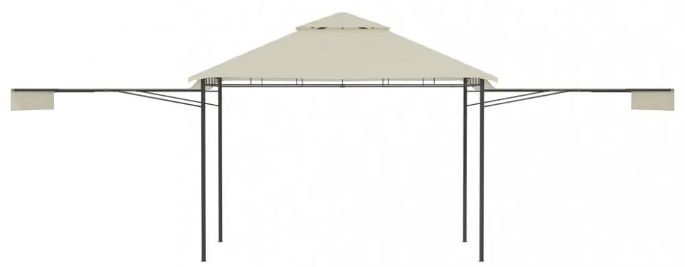 krémszínű pavilon dupla kibővített tetővel 3x3x2,75 m 180 g/m²