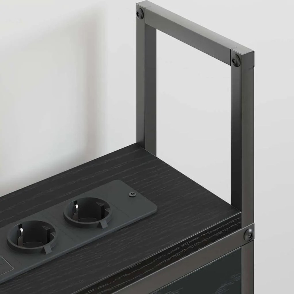 Tárolós Fejtámla Töltő Állomással Musta tammi 135 cm Faanyag