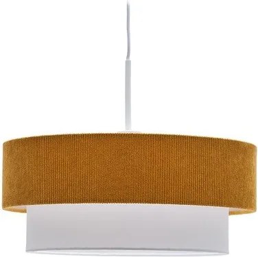 Mustársárga-fehér gyerek függőlámpa textil búrával Bianella – Kave Home