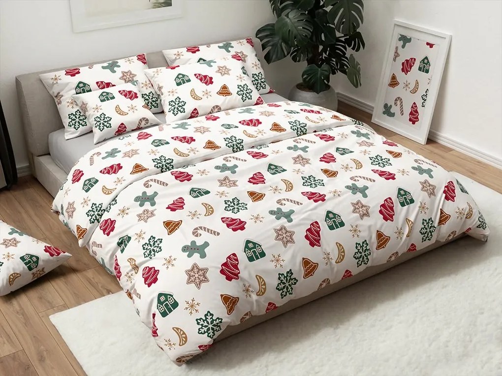 Flanel ágynemű HOLLY fehér Ágyneműhuzat mérete: 2 db 70 x 90 cm | 200 x 220 cm