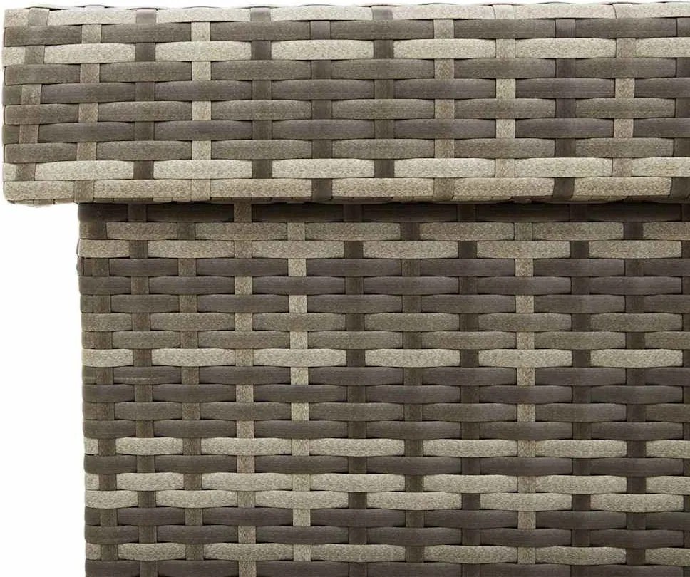 Szürke Polyrattan Kerti Tárolóláda Kerekekkel 110X55X73 Cm