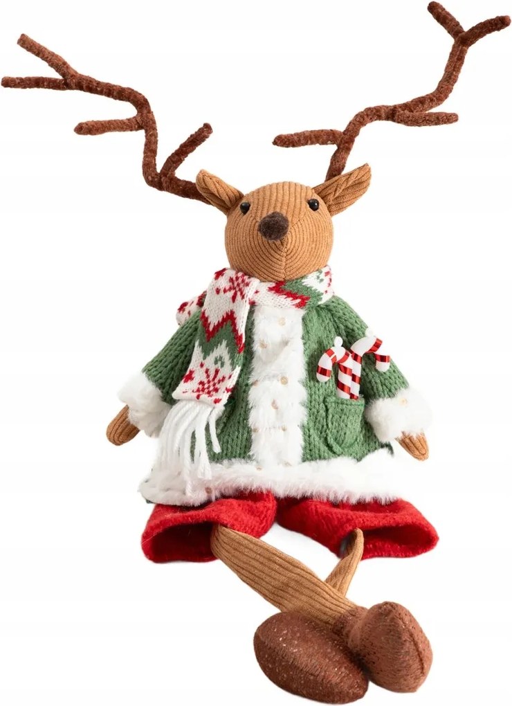 Manó karácsonyi rénszarvas hölgy Maze ülő dekoráció 53 cm Homla