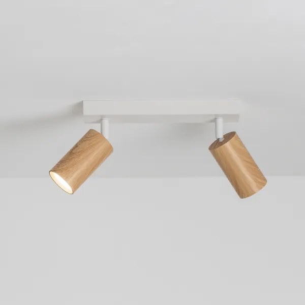 Brilagi - Spotlámpa SELE 2xGU10/30W/230V fehér/tölgy dekor