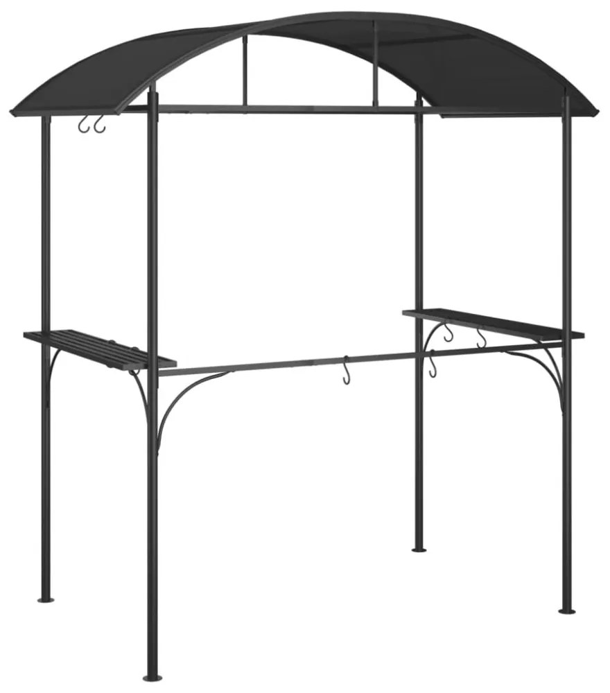 antracit acél grillező pavilon oldalsó polcokkal 220x115x230 cm