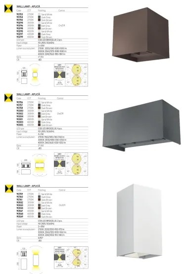 Redo 90302 - LED kültéri fali lámpatest VARY 4xLED/5W/230V IP54 antracit