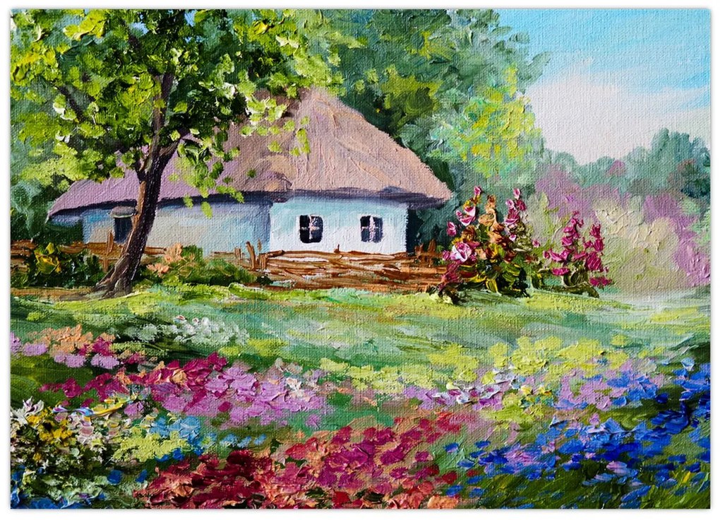 Üveg kép - Vendégház (70x50 cm)