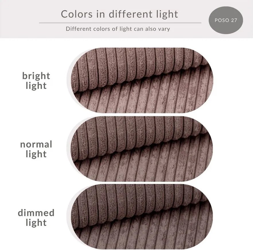 Lila kordbársony kinyitható-tárolóhelyes sarokkanapé (jobb oldali-L alakú) Tonga – Maison de Rêve