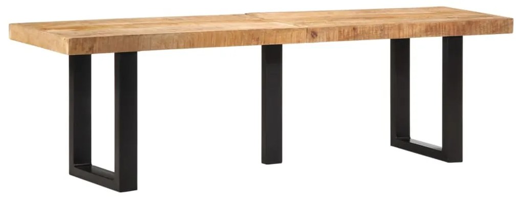 tömör nyers mangófa és acél pad 160 cm