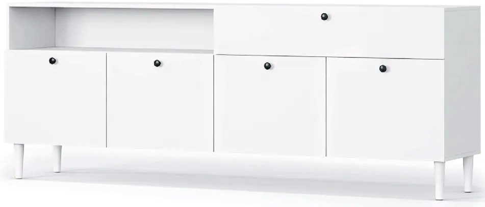 Komód szekrényekkel és fiókkal DULLUM 200x75cm, fehér