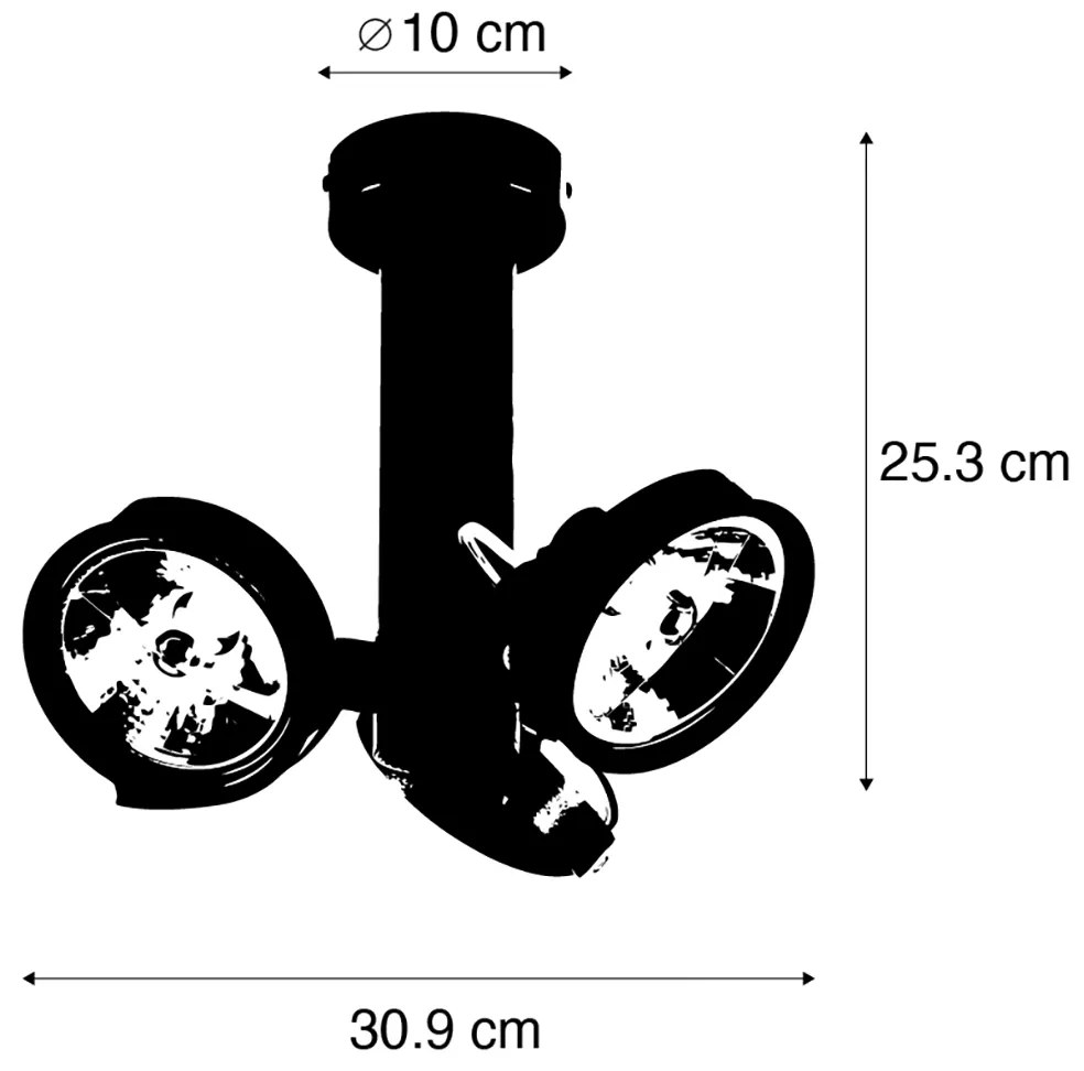 Modern fekete, állítható 3-lámpás spotlámpa - Goes