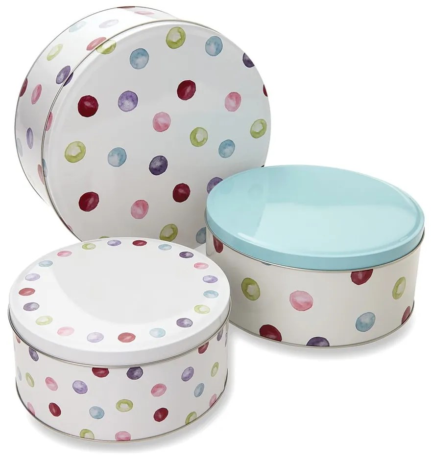 Süteménytartó acél doboz szett 3 db-os Spotty Dotty – Cooksmart ®