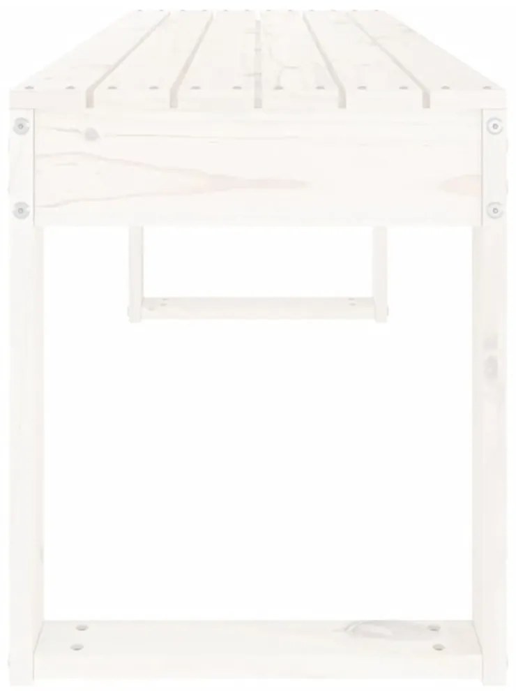 fehér tömör fenyőfa kerti pad 110x38x45 cm