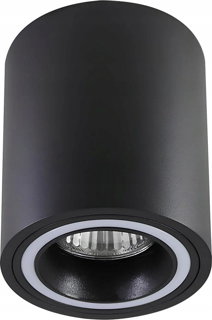 Falra szerelhető mennyezeti lámpatest GU10 max 25W fekete IP20 konyhába nappaliba