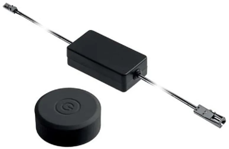 Kapcsoló, érintős, távvezérlős, fényerőszabályozóval, 12V, Max 60W, Mini AMP csatlakozóval, fekete