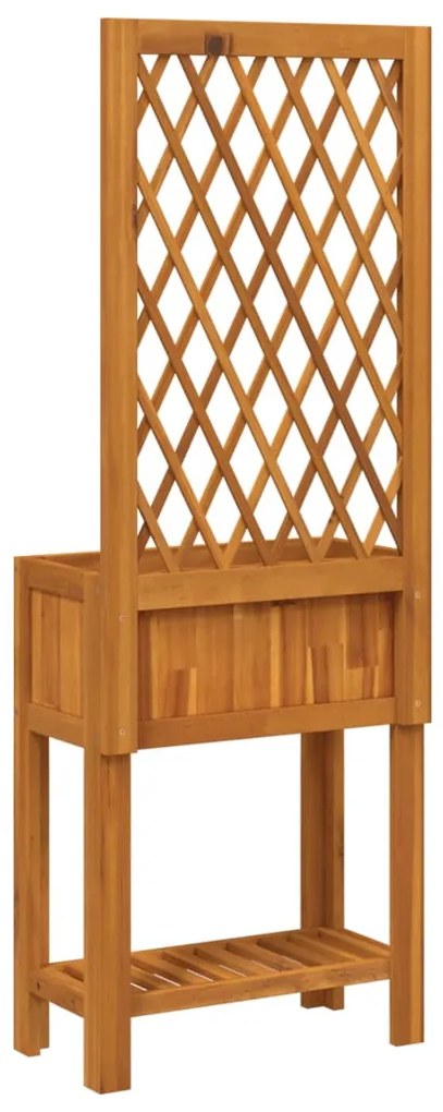 tömör akácfa rácsos ültetőláda polccal 55 x 29,5 x 152 cm