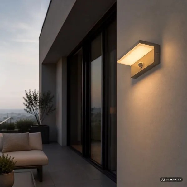 Rabalux 77220 - ZARAGOZA LED kültéri fali lámpa érzékelővel 9W/230V IP54 bézs