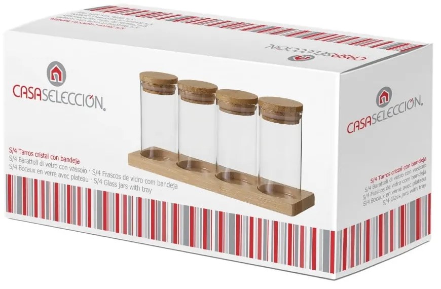Fűszertartó készlet állvánnyal, 4 db-os 220 ml – Casa Selección