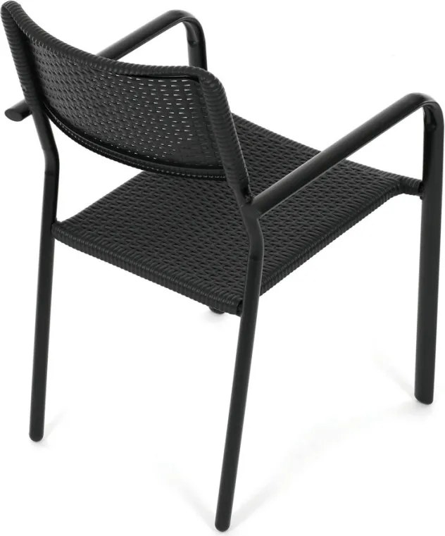 Kerti szék, fém, műanyag, fekete, AZC-H1021 BK