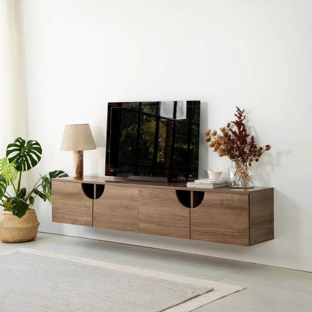 Grotte TV-állvány, dió, 180 cm