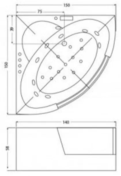 Tivoli E-Drive Touch hidromasszázs kád