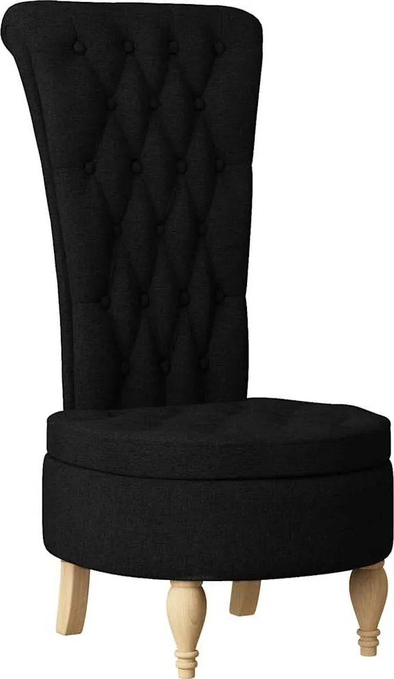 vidaXL Papucs fotel Fekete 56,5 x 70 x 110 cm szövet