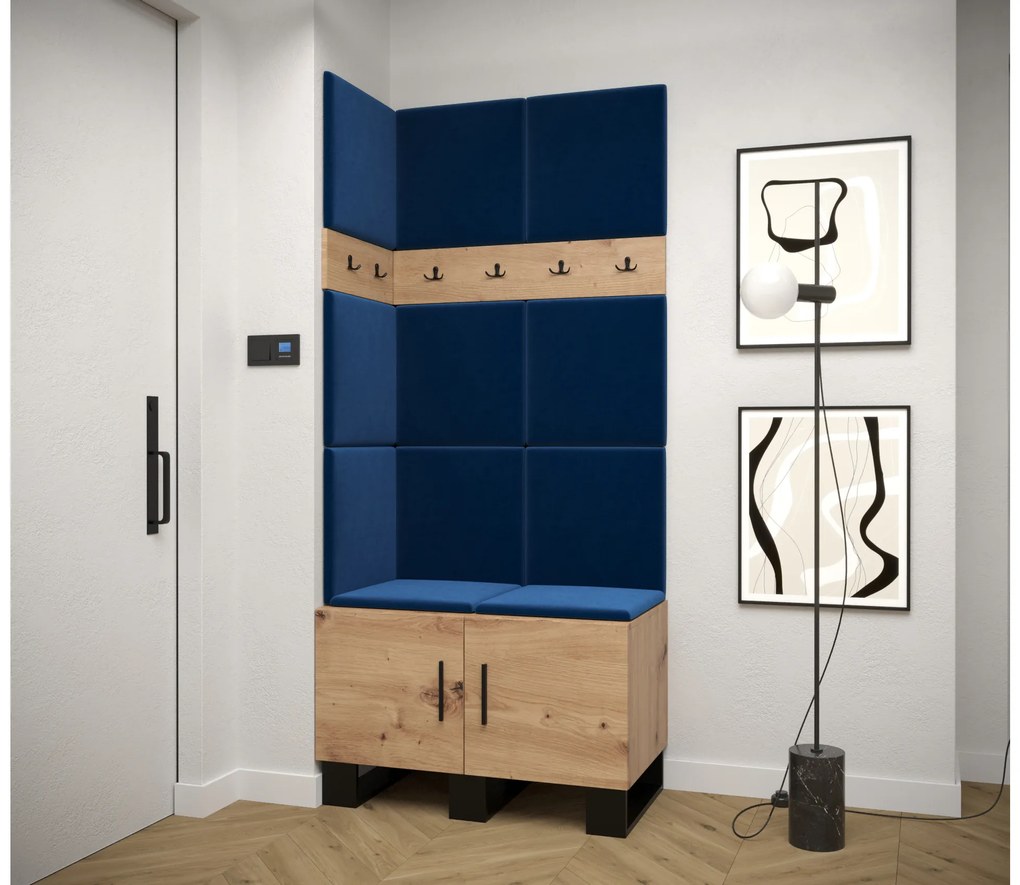Előszobabútor Amanda 11 (artisan tölgy + kék). 1085952