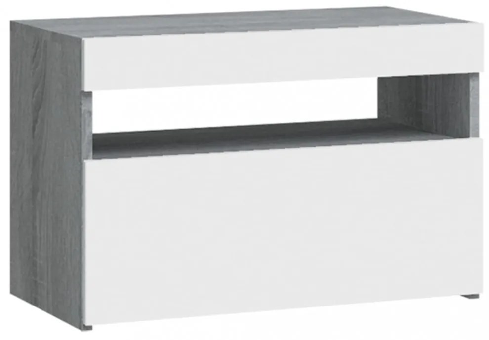 szürke sonoma színű éjjeliszekrény LED világítással 60x35x40 cm