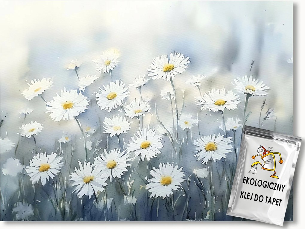 Fotótapéta Flizelina Margaréták Fehér Virágok Rét Tavasz 254x184 ragasztó
