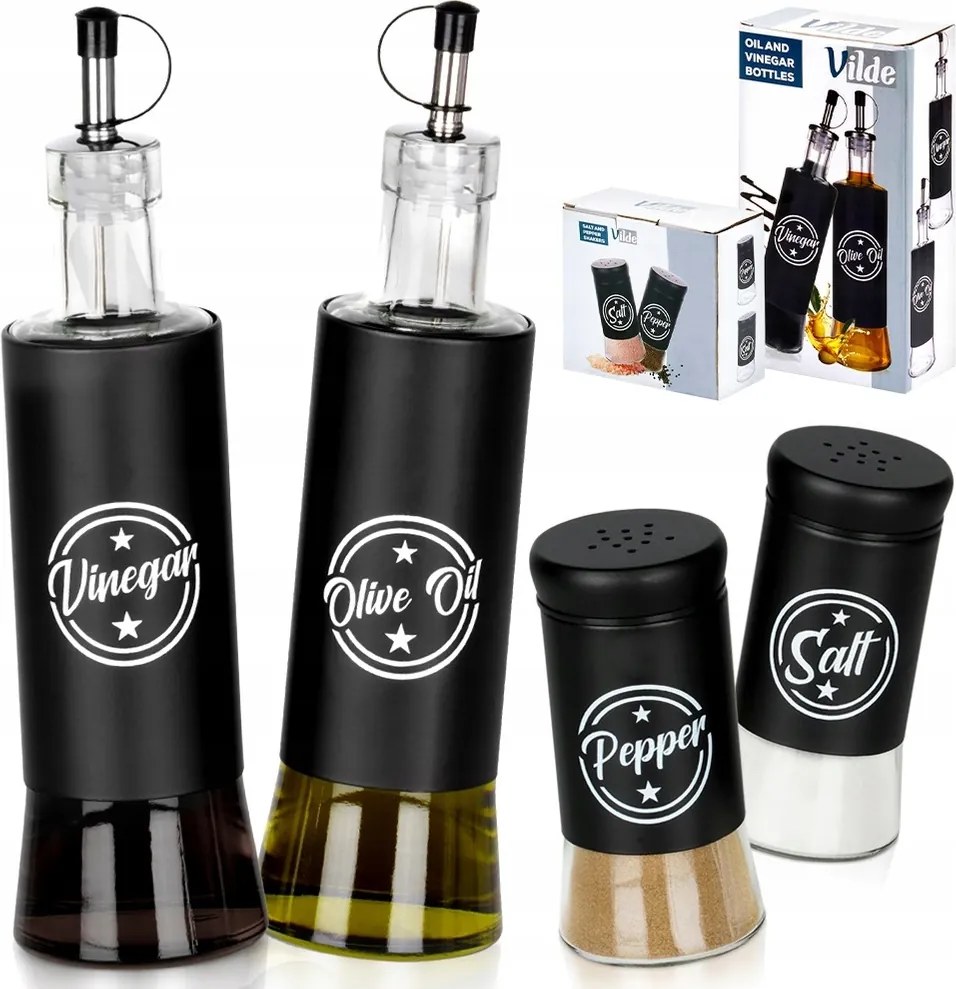 Fűszerkészlet palackok olaj ecet só-borsszóró fűszerek