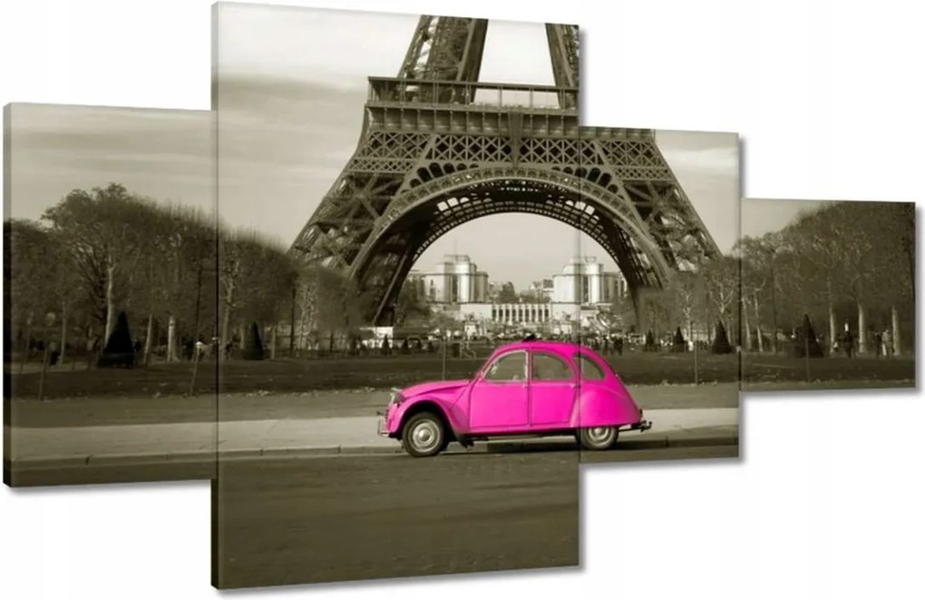 Vászonkép 130x80 Rózsaszín Citroen Párizsban