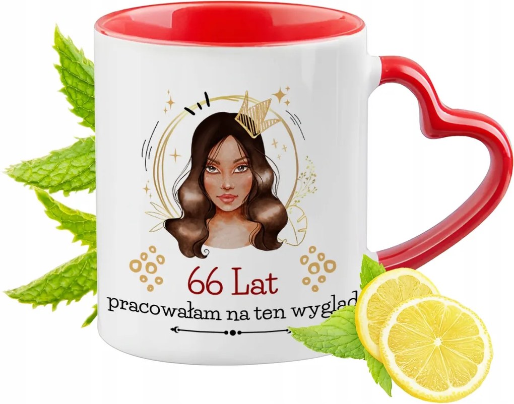 66 Születésnap Piros Szív alakú füllel Ajándék