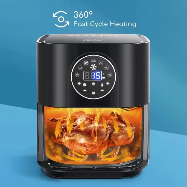 Aigostar - Forró levegős sütő 1500W/230V 3,5l fekete