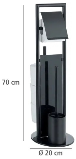 WENKO 24982800 - RAVINA WC-készlet 20x70 cm rozsdamentes acél/fekete