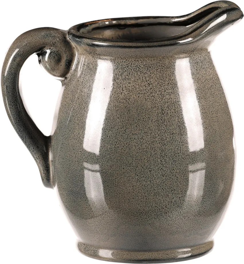 Kerámia váza kancsó formájú, kicsi, szürke