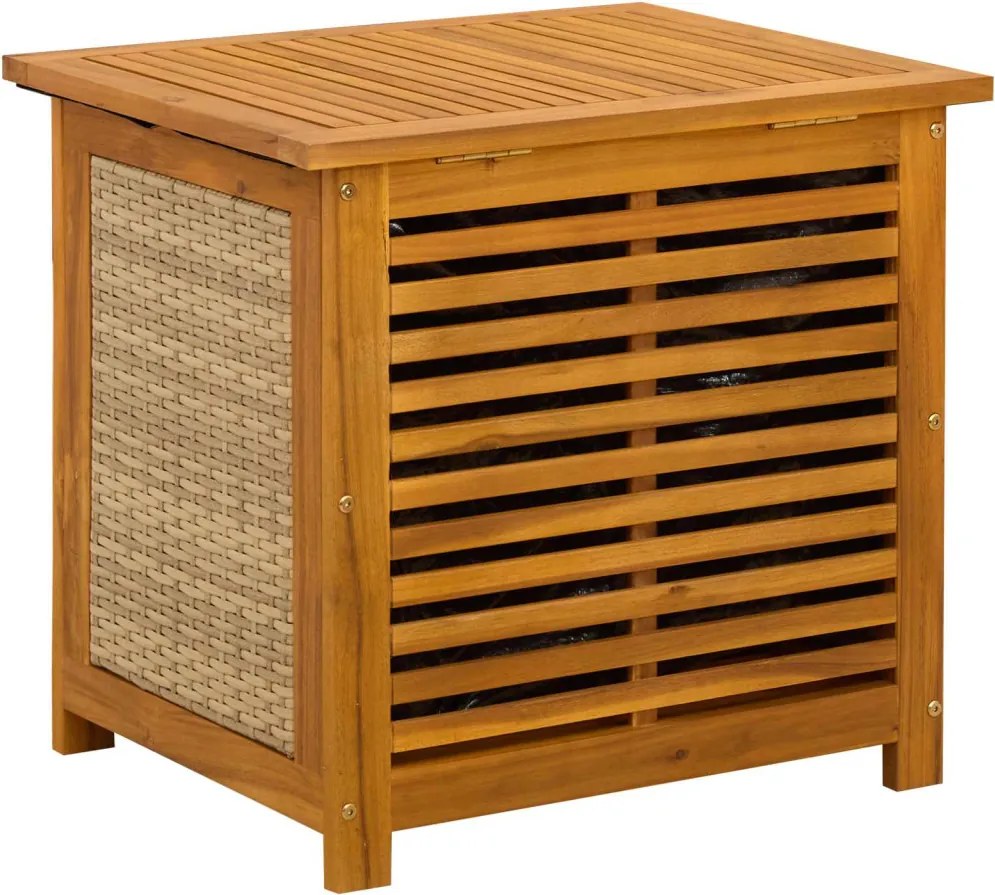 vidaXL Kerti Tároló Doboz 185 L Tömör Akácfa 60 x 50 x 56 cm Bézs