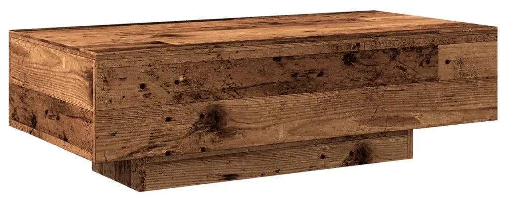 antik fa színű szerelt fa dohányzóasztal 100x49,5x31 cm