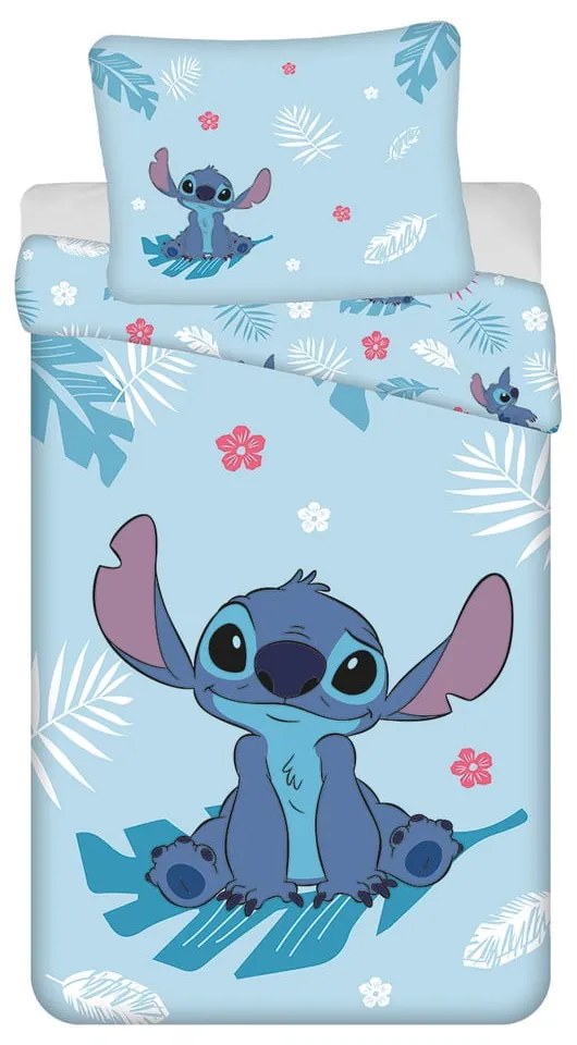 Kék egyszemélyes pamut gyerek ágyneműhuzat 140x200 cm Lilo and Stitch "Blue" – Jerry Fabrics