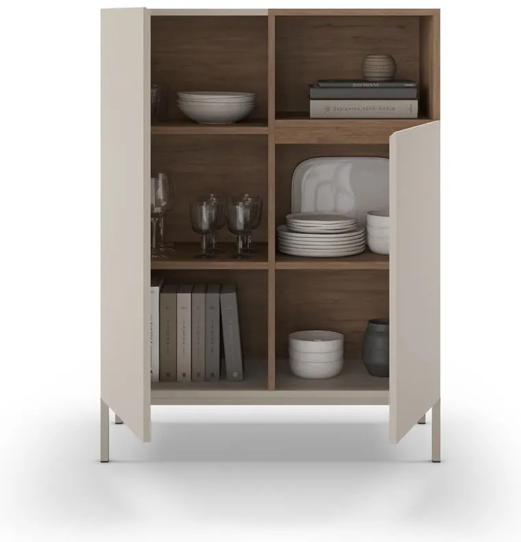 Krémszínű szekrény 90x120 cm Cailin – Marckeric