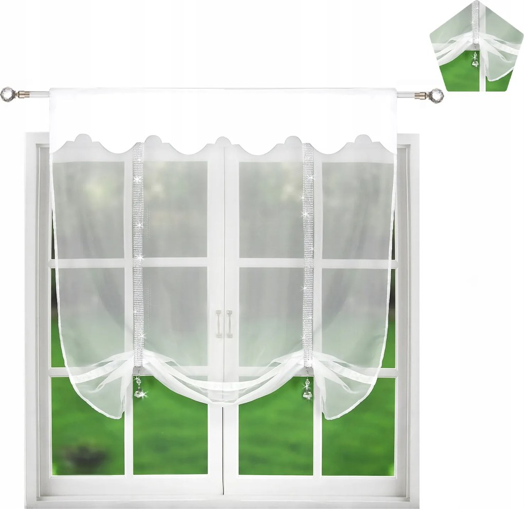 Függöny Kész 120x130 Fátyol Panel Gyémántok