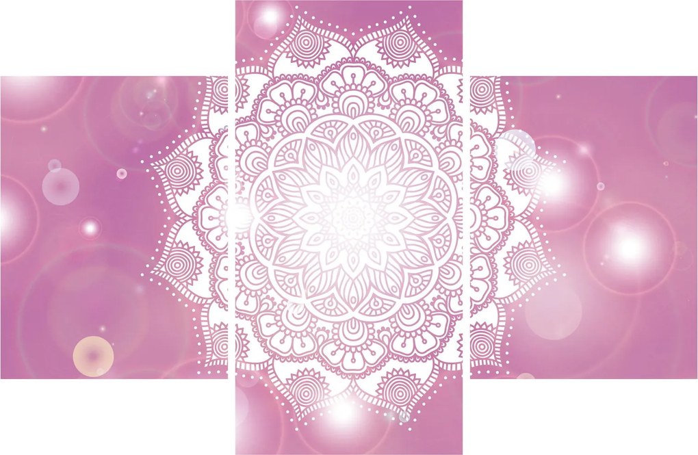 Egy mandala képe rózsaszín háttérrel (90x60 cm)