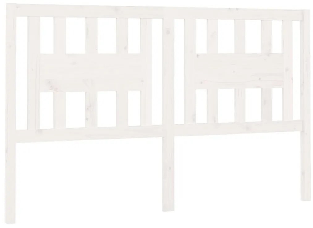 fehér tömör fenyőfa fejtámla 126 x 4 x 100 cm