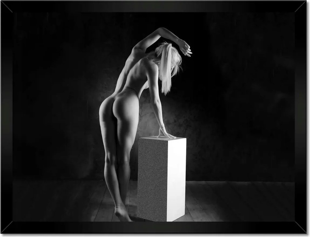 Poszter keretben 40x30 Nő Akt Fekete-Fehér