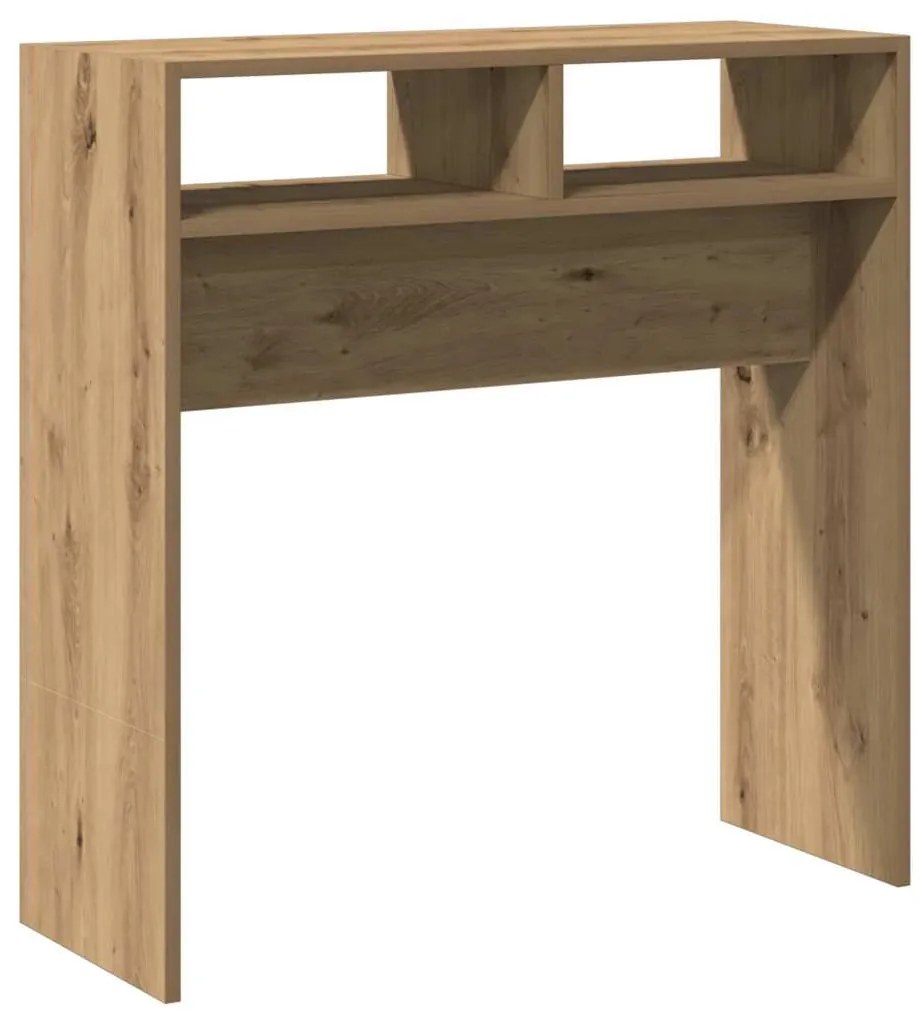 kézműves tölgy színű szerelt fa dohányzóasztal 78 x 30 x 80 cm