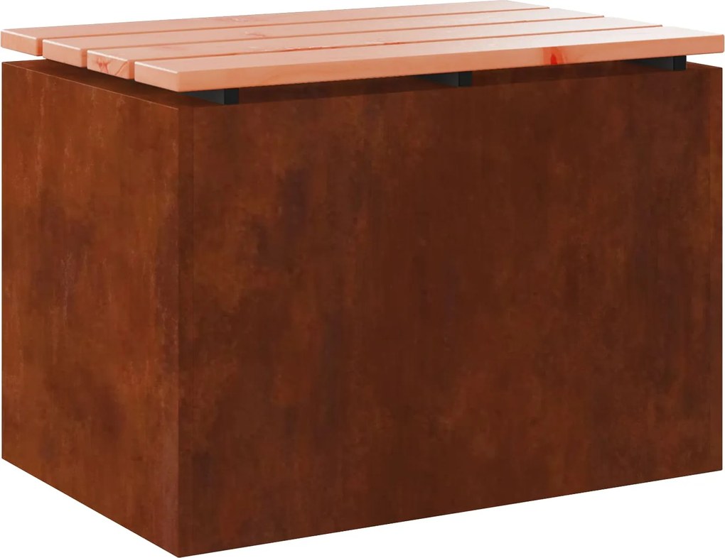 vidaXL Kerti pad Rozsdás 60 x 40 x 43 cm időjárásálló acél